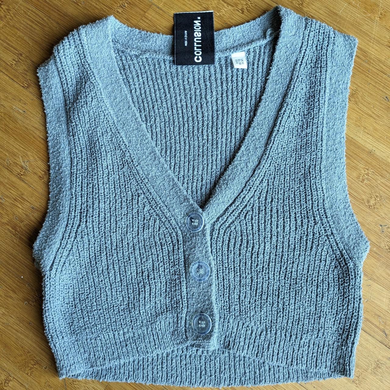 Cute lil knitted Collusion vest! Size 10 but tight... - Depop