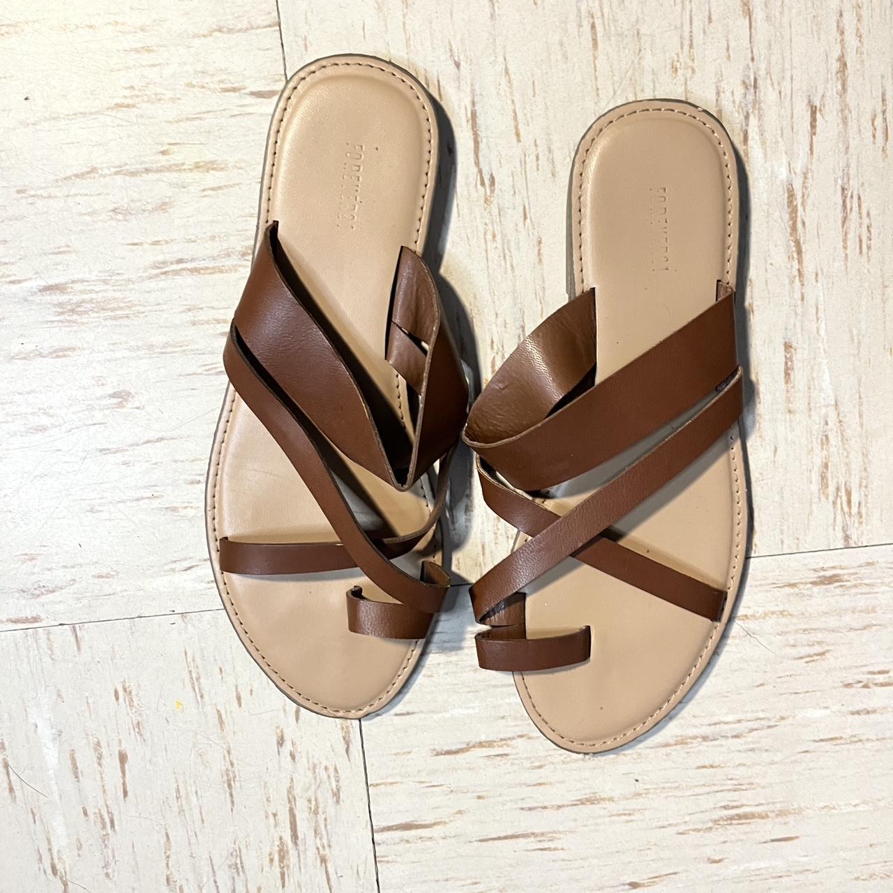 Forever 21 Brown strappy sandals No flaws but some Depop