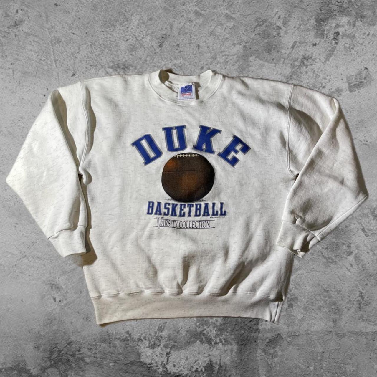 Duke Men's White and Blue Sweatshirt