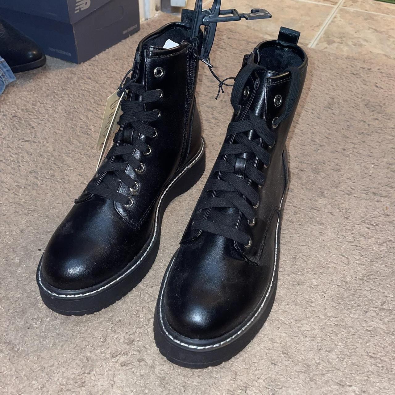 Madden NYC black combat boots size 8 never worn - Depop