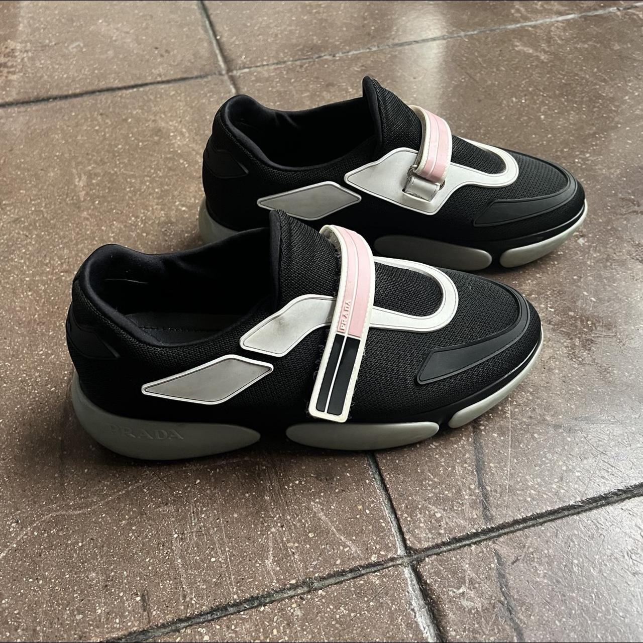 Prada Cloudburst Black/Pink Mesh Sneakers. Sneakers... - Depop