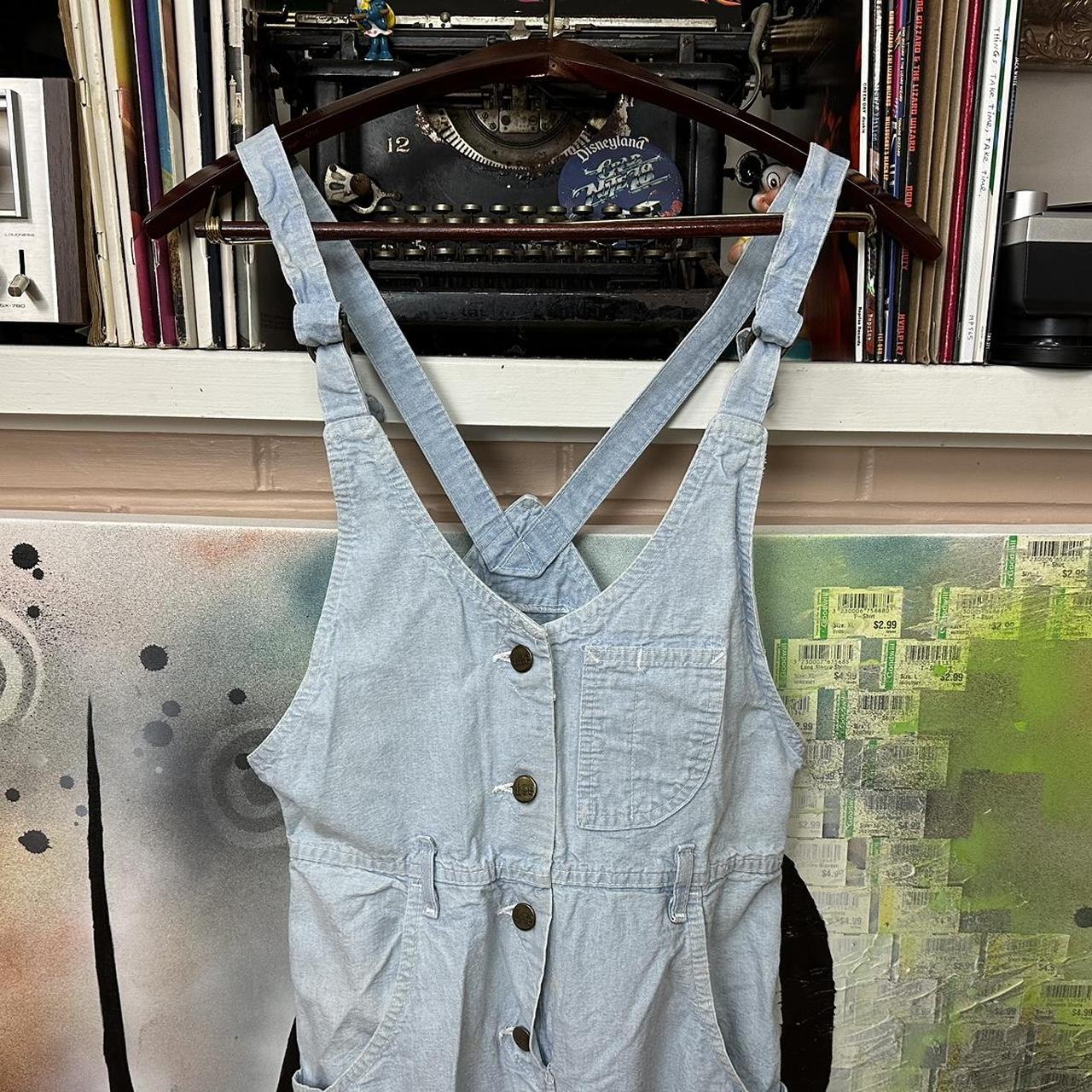 Vintage 90s made in usa Lee denim button up overalls - Depop