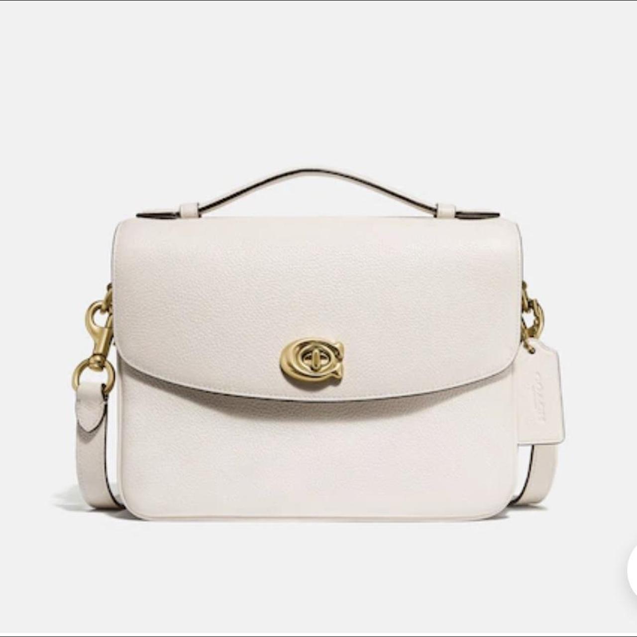 Coach Cassie colorblock crossbody purse in tan/white - Depop