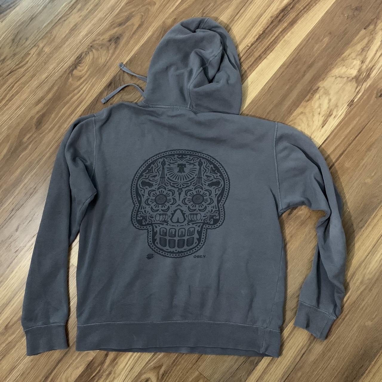 Obey skull hot sale hoodie