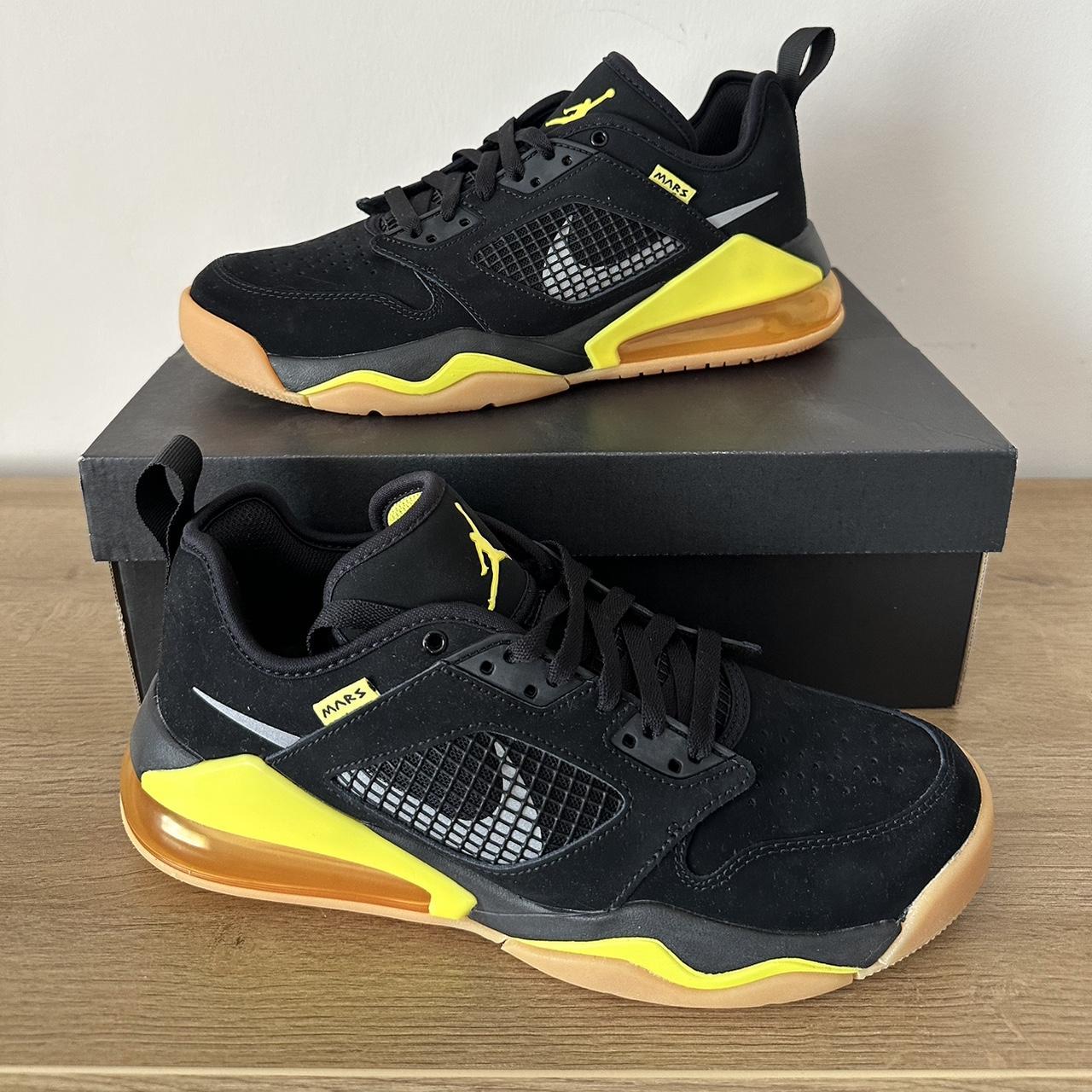 Nike Air Jordan 270 mars low black yellow gum. Like. Depop