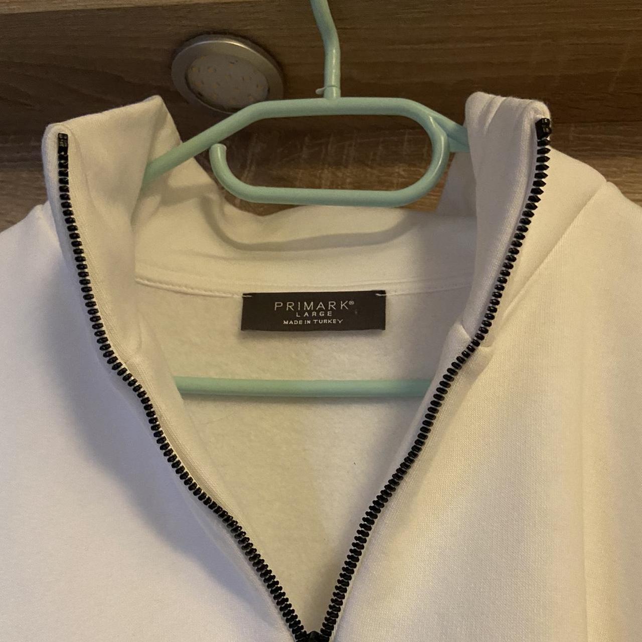 Primark white 1/4 zip jumper Size L Great... Depop