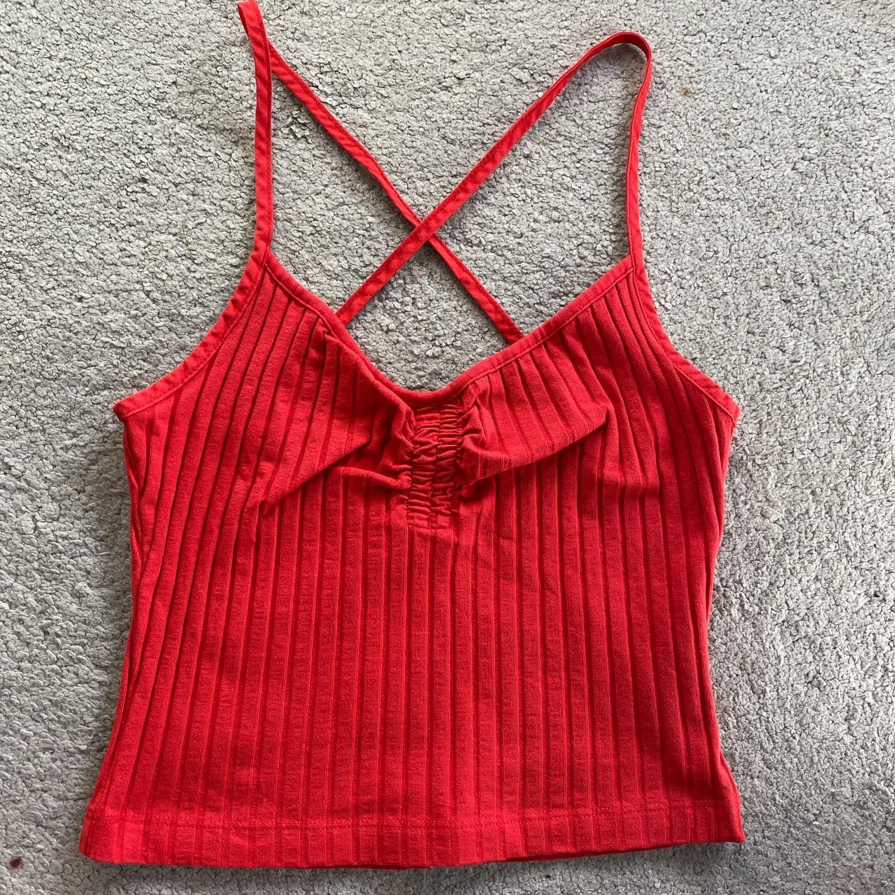red zara crop top worn once in perfect condition... Depop