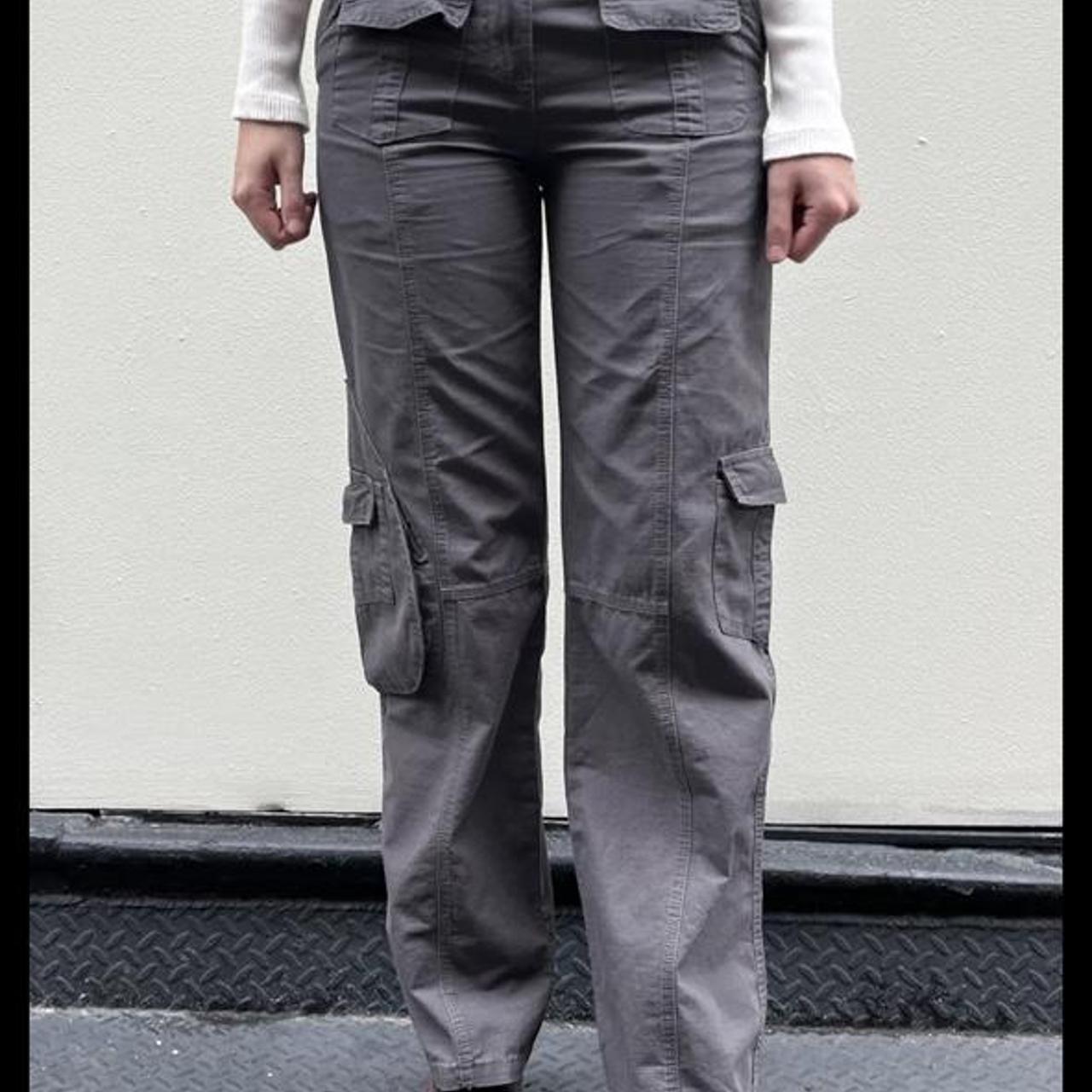 kim cargo pants in dark grey from brandy never worn Depop