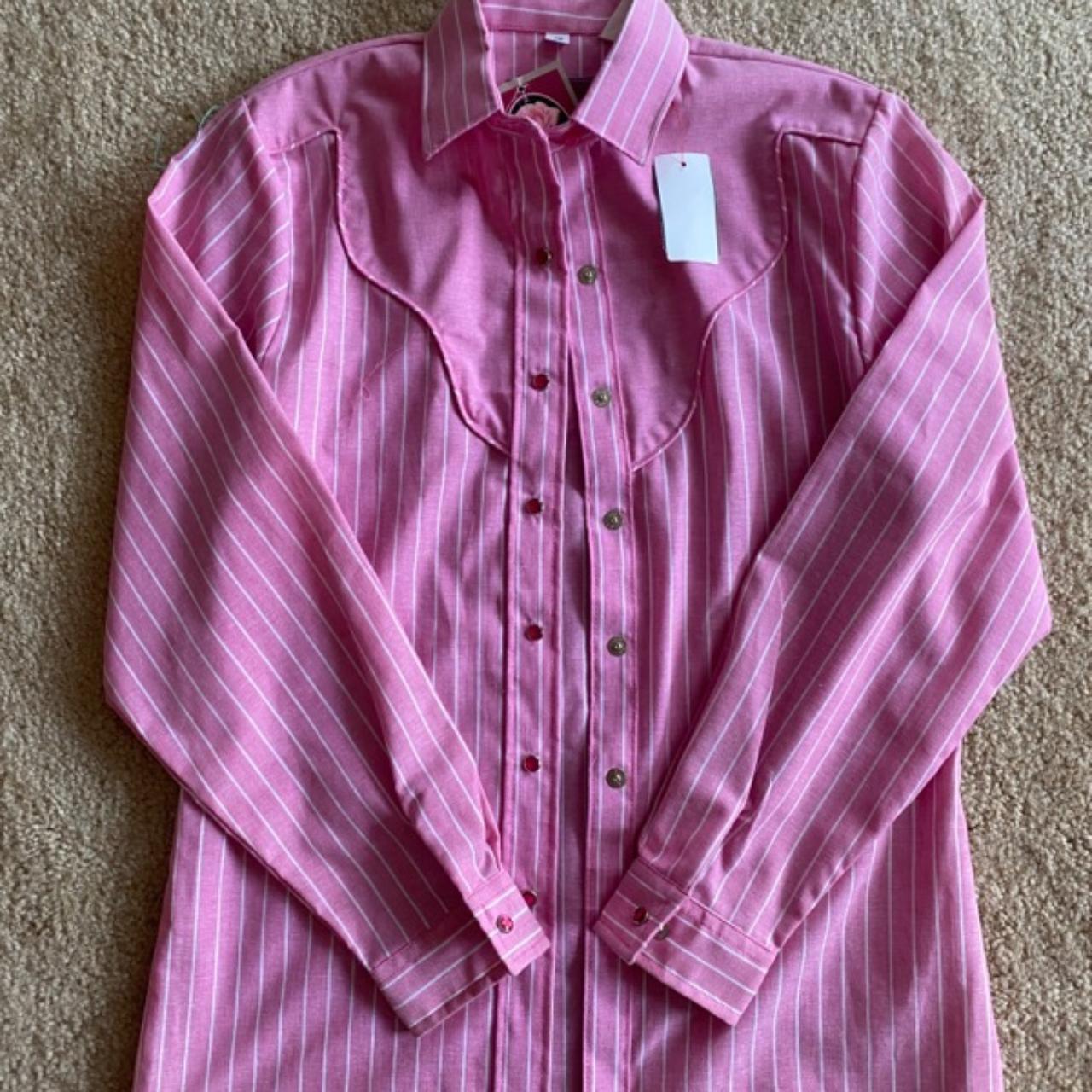 Mens pink western on sale shirt