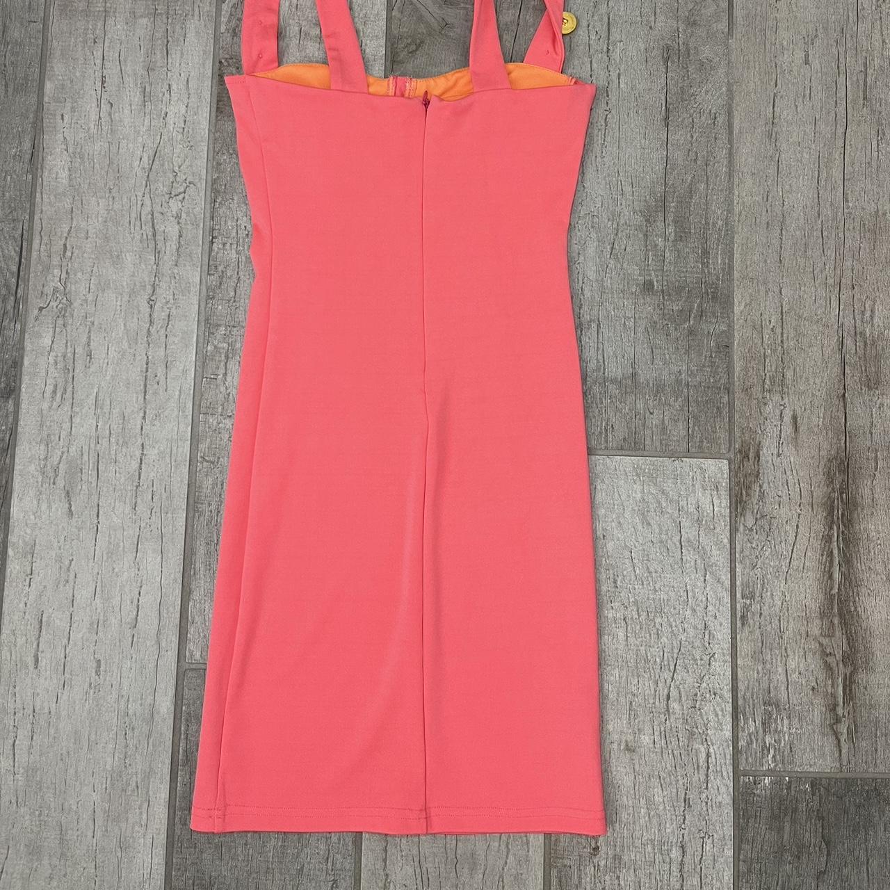 pink & orange summer dress - size small - worn once... - Depop