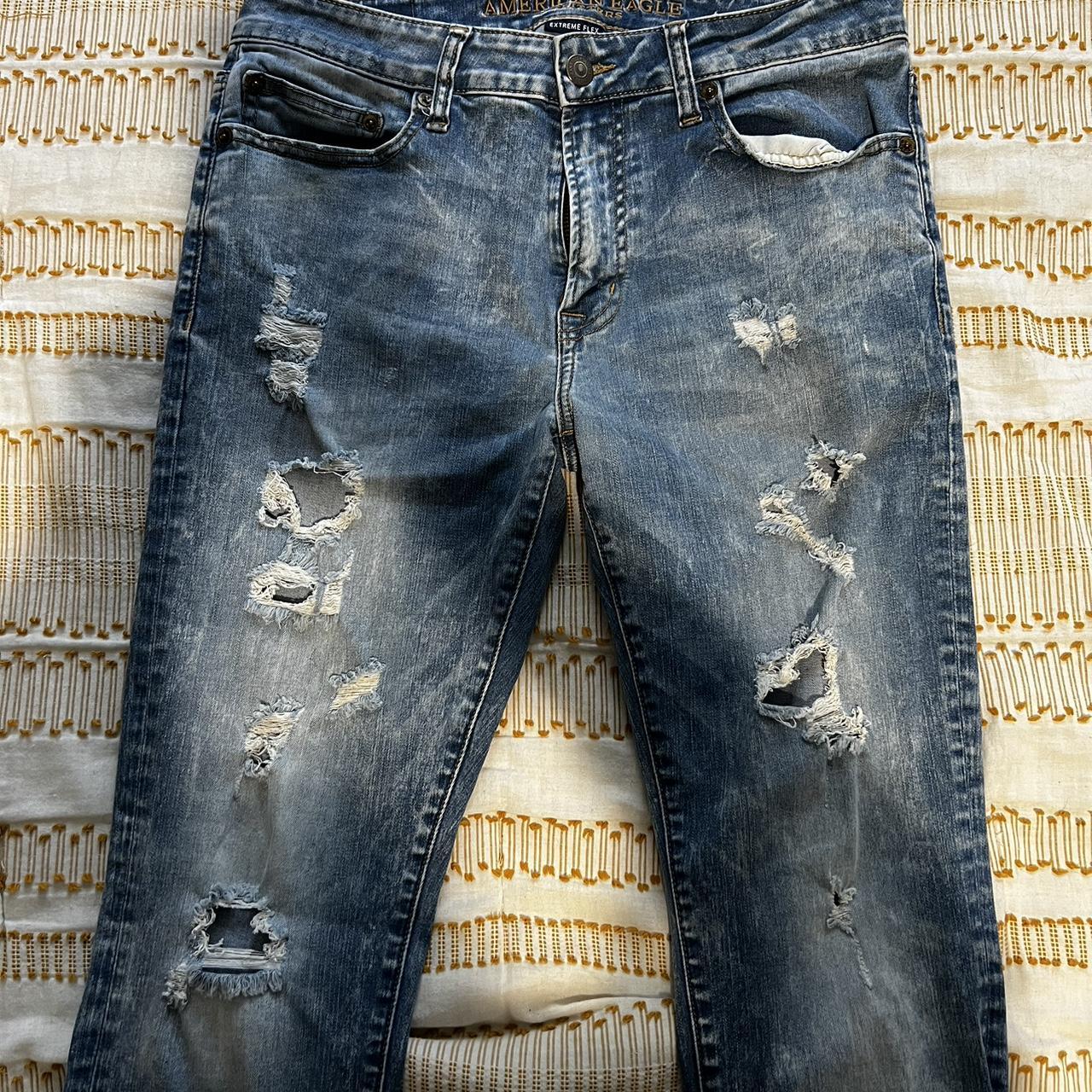 Men’s American Eagle ripped skinny jeans. These fit... - Depop