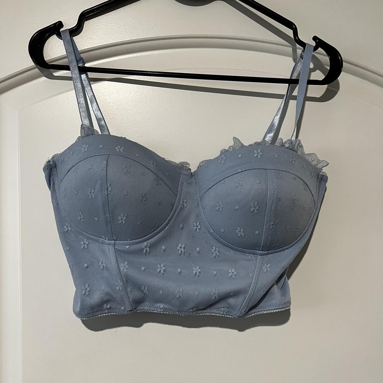 Adorable cropped baby blue corset top. Comes with... Depop