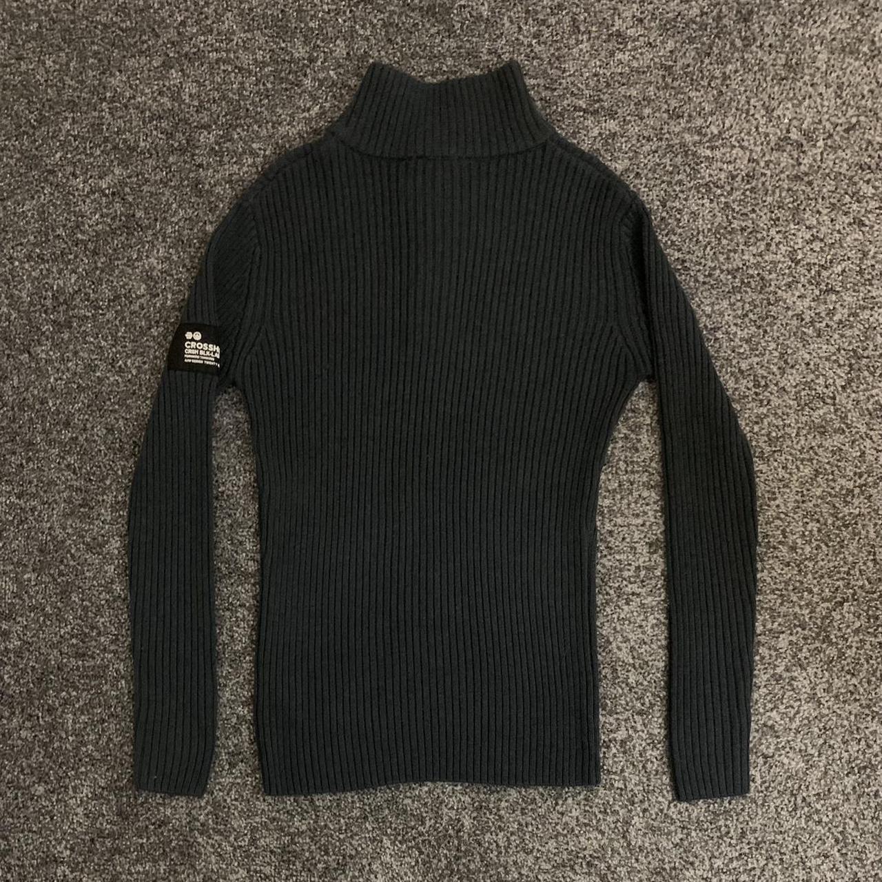 Crosshatch Wool Knit Jumper in Dark This Depop