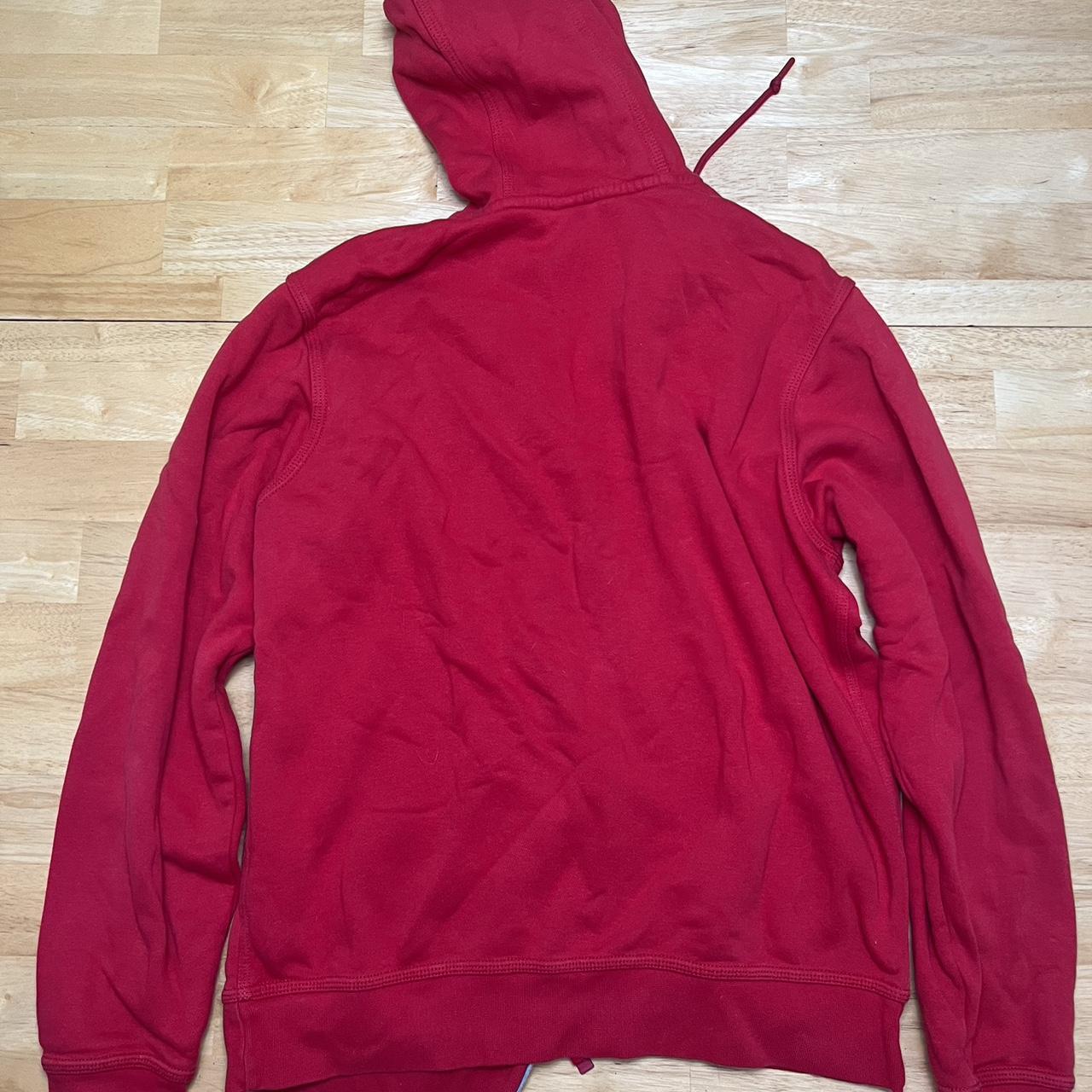 Mens Large red Nike zip up hoodie #nike #redhoodie... - Depop