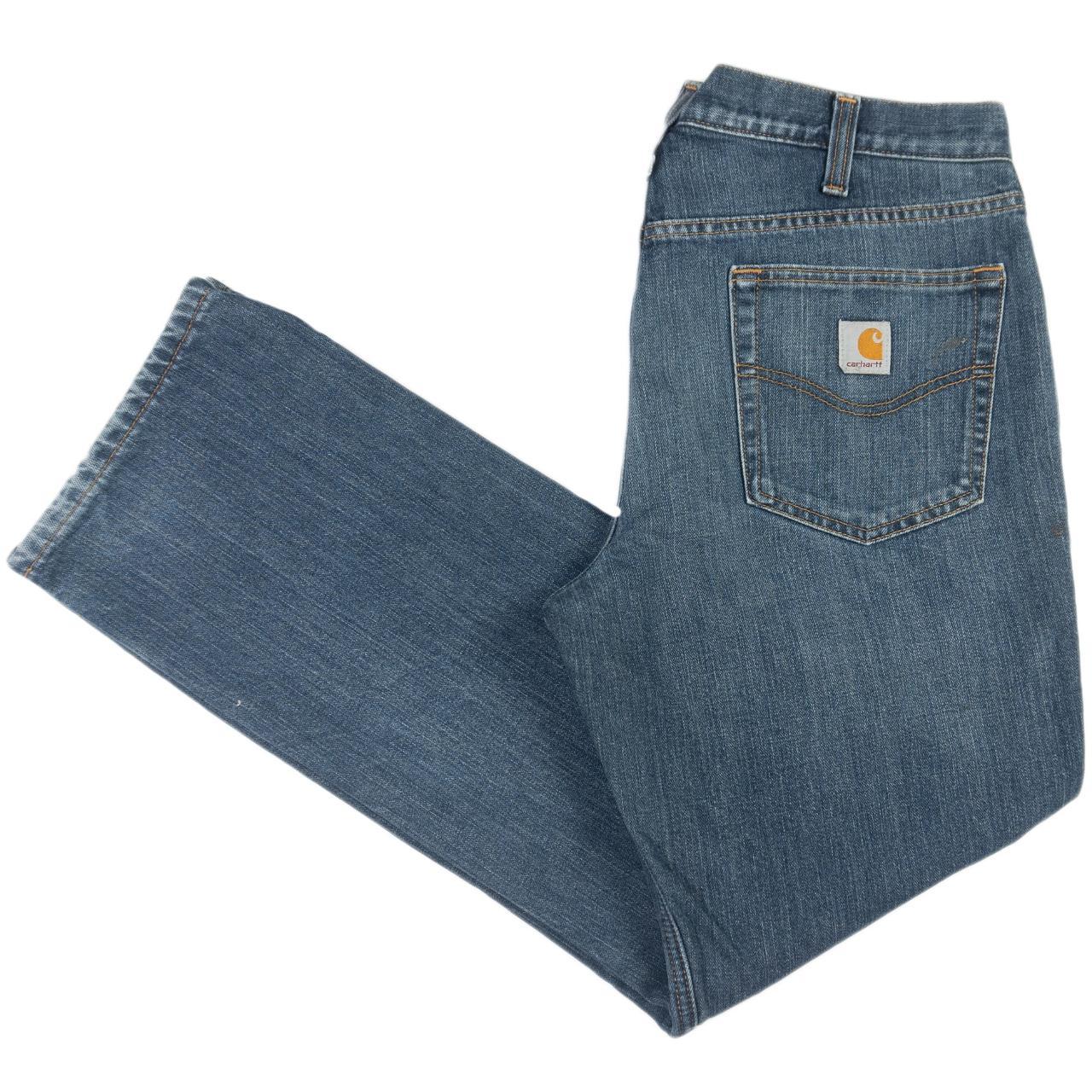 Carhartt Fleece Lined Jeans Blue Trousers Denim - Depop