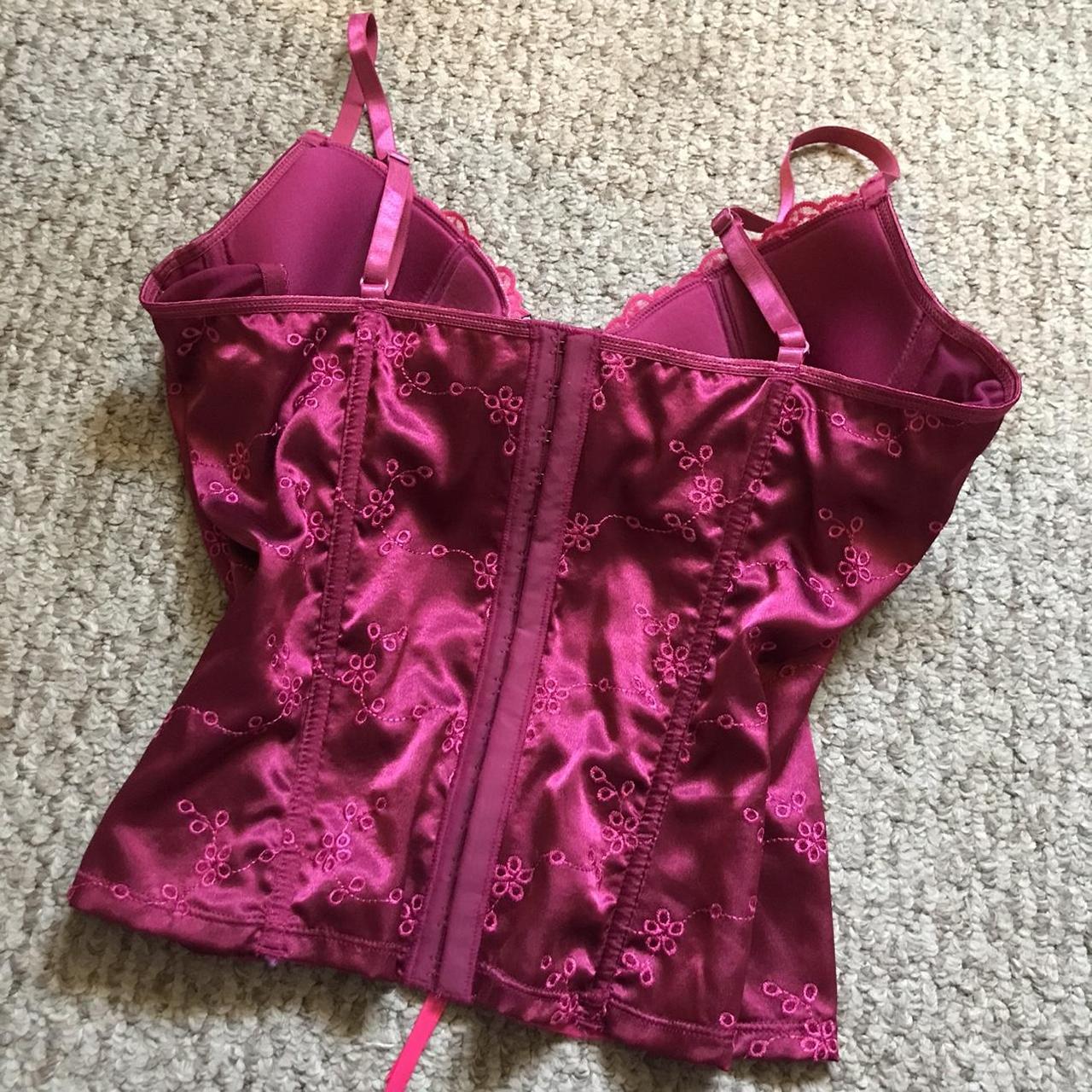 Women's Pink and Burgundy Corset | Depop