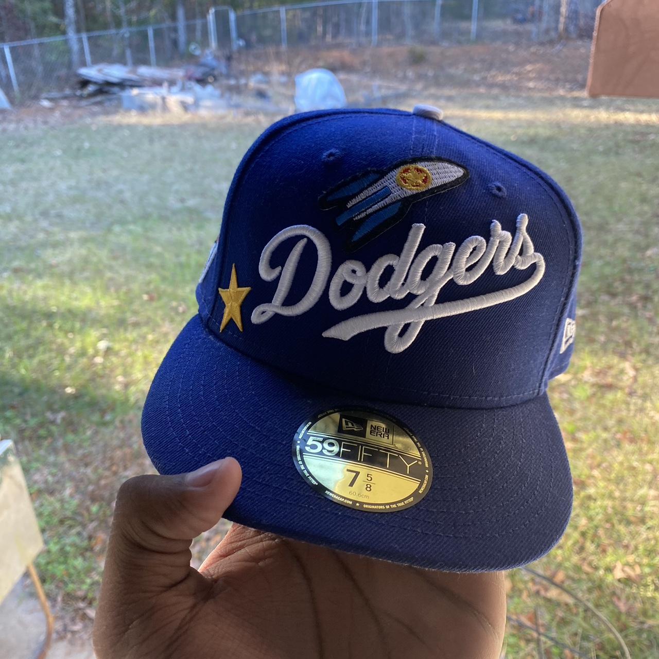 custom-la-dodgers-fitted-hat-size-7-5-8-ladodgers-depop