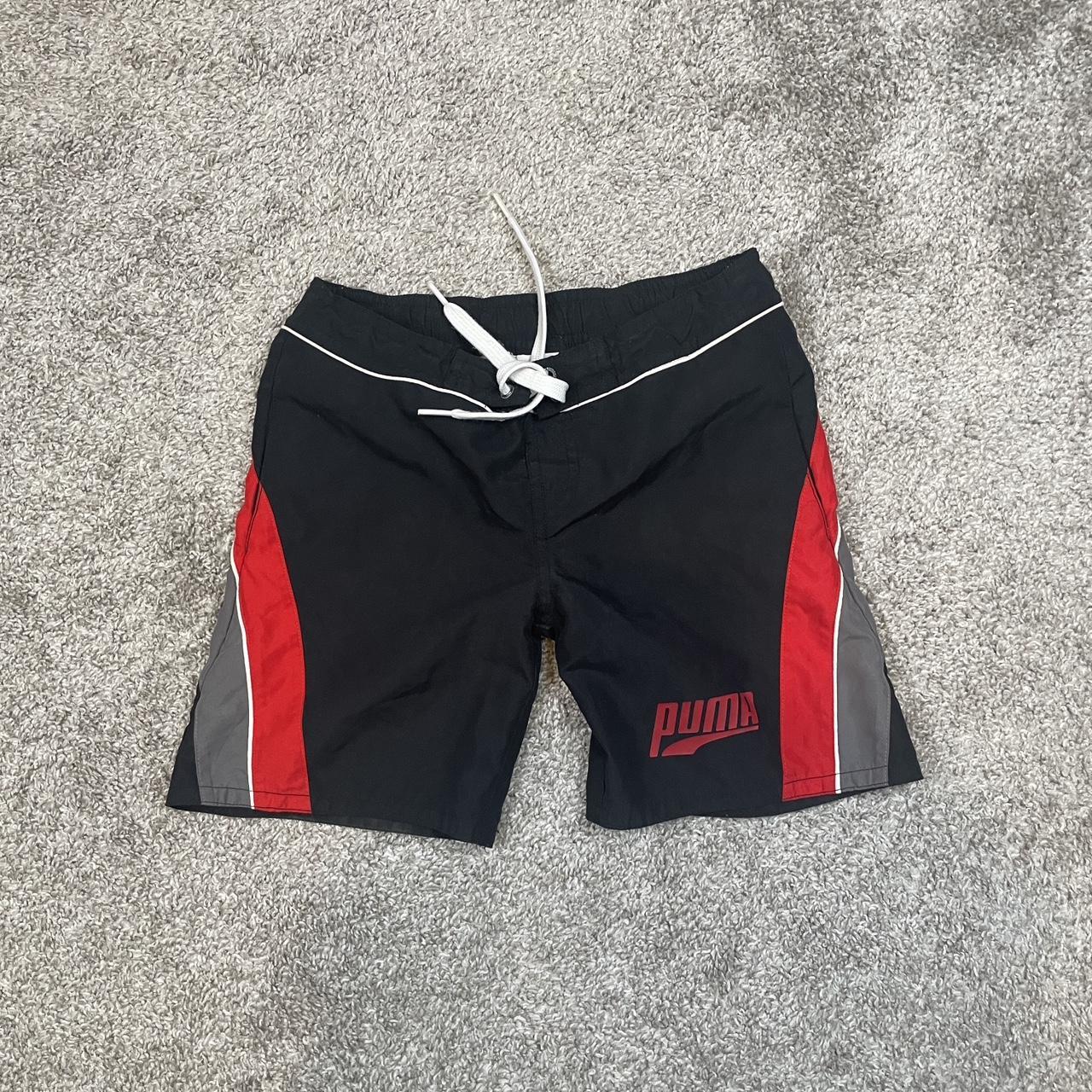 Puma Seim Shorts Black and red boys Puma swim. Depop