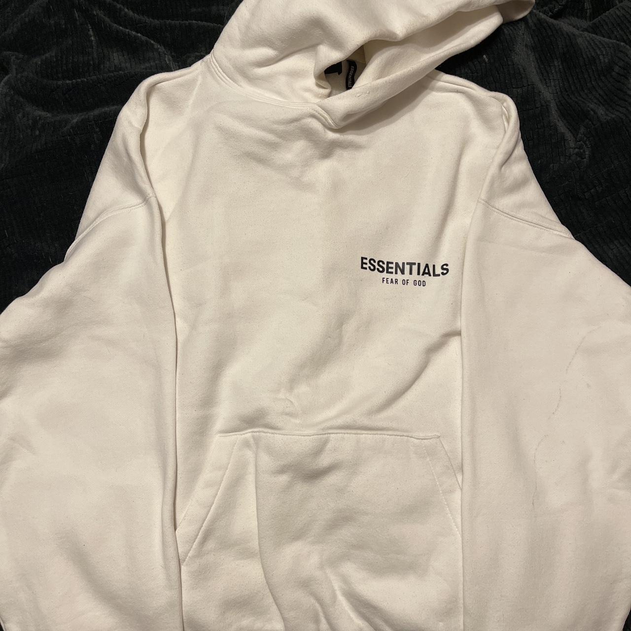 Essentials Men's White Hoodie | Depop