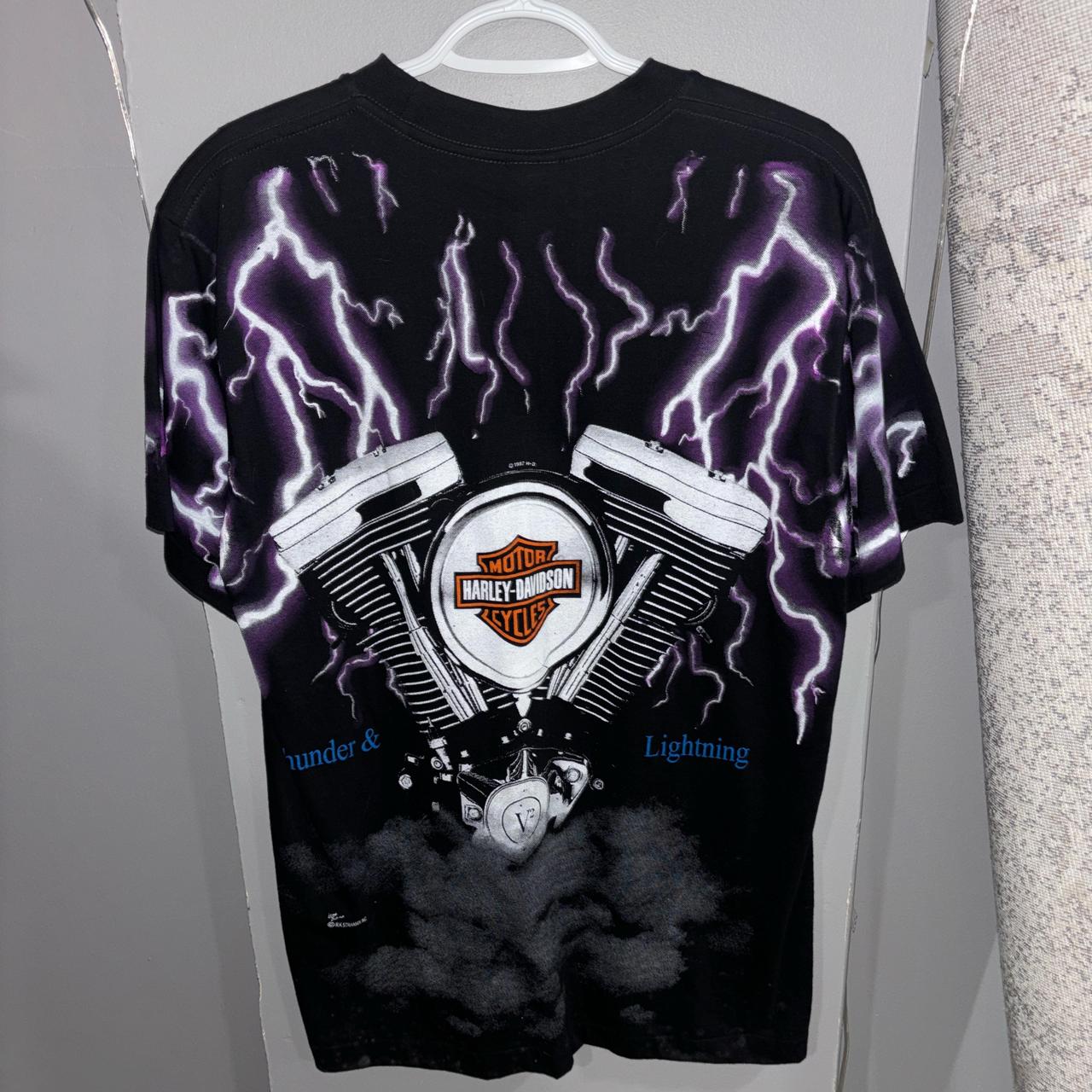 Harley Davidson purple lightning thunder motorcycle | Depop