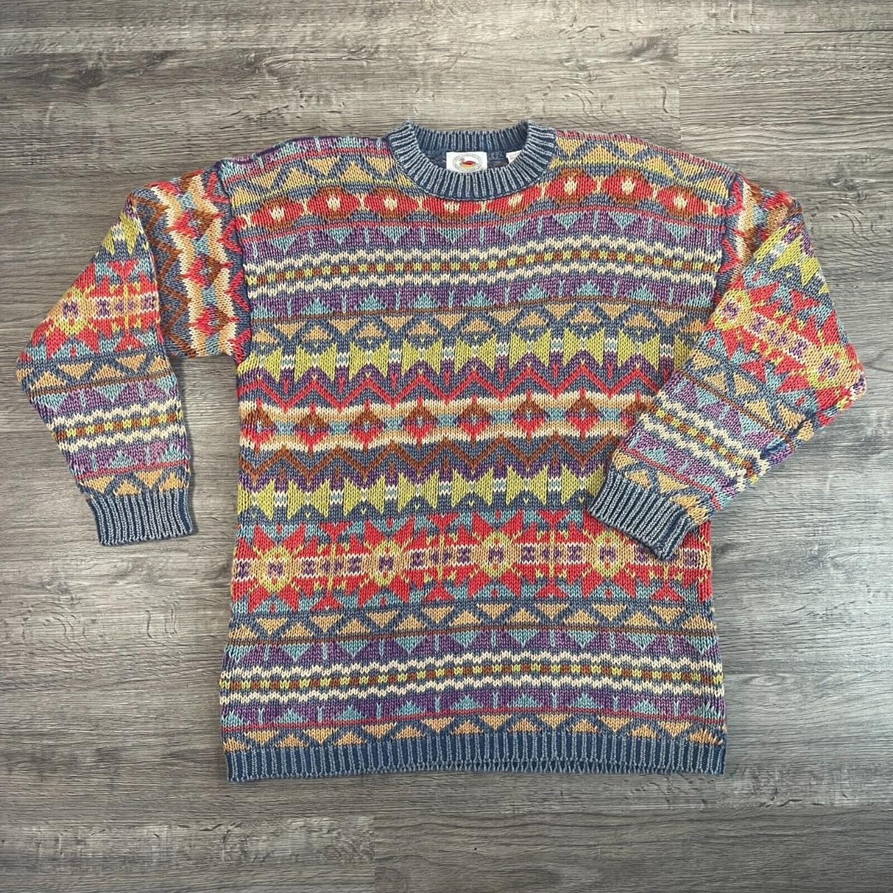 Funky Abstract fashion Vintage Knit Sweater 90's