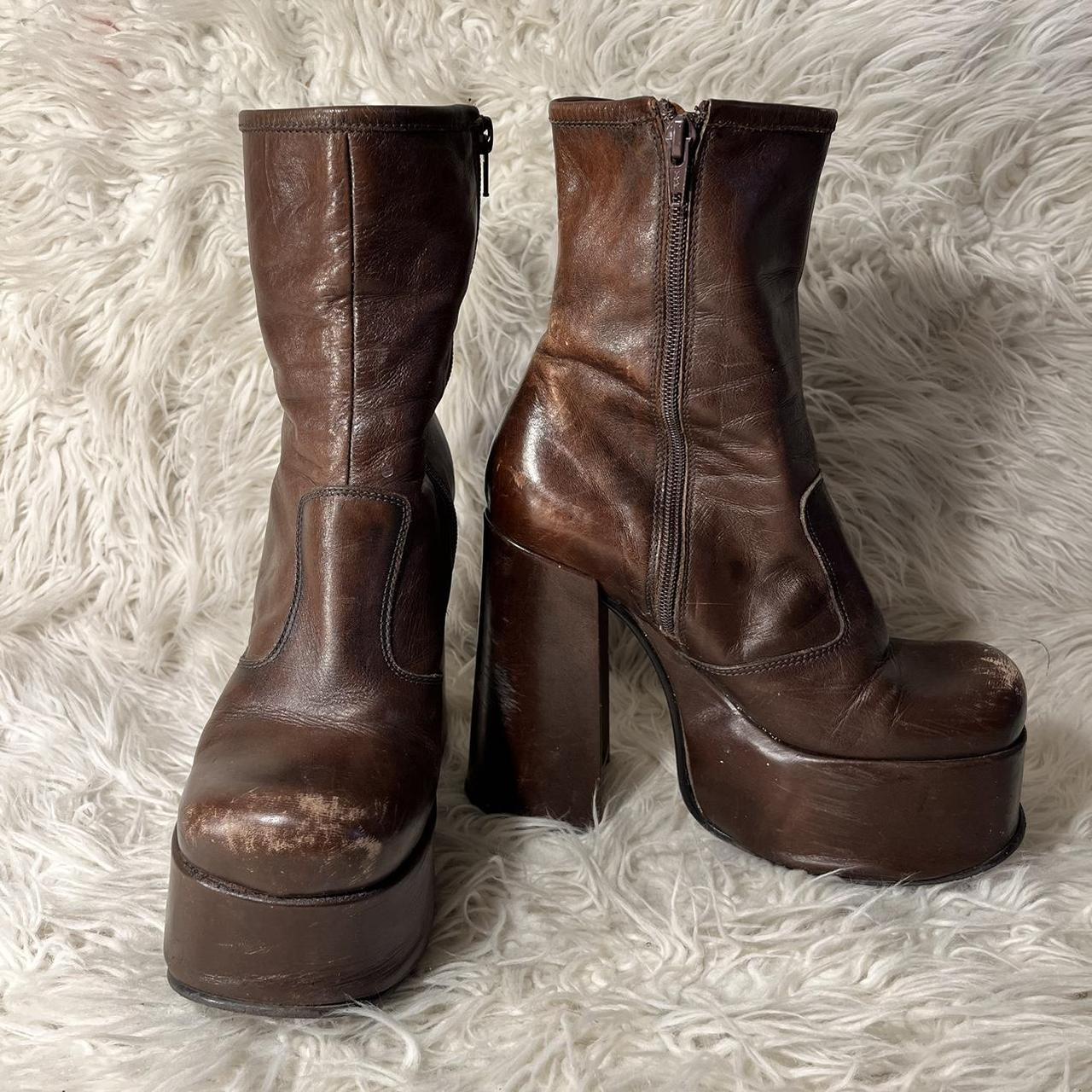 Vintage El Dante’s mega platform chunky leather... Depop