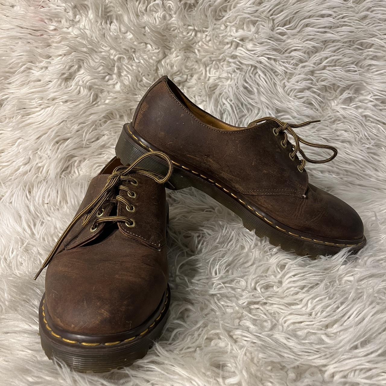 Vintage Dr. Martens brown leather Oxford boots. Good... - Depop