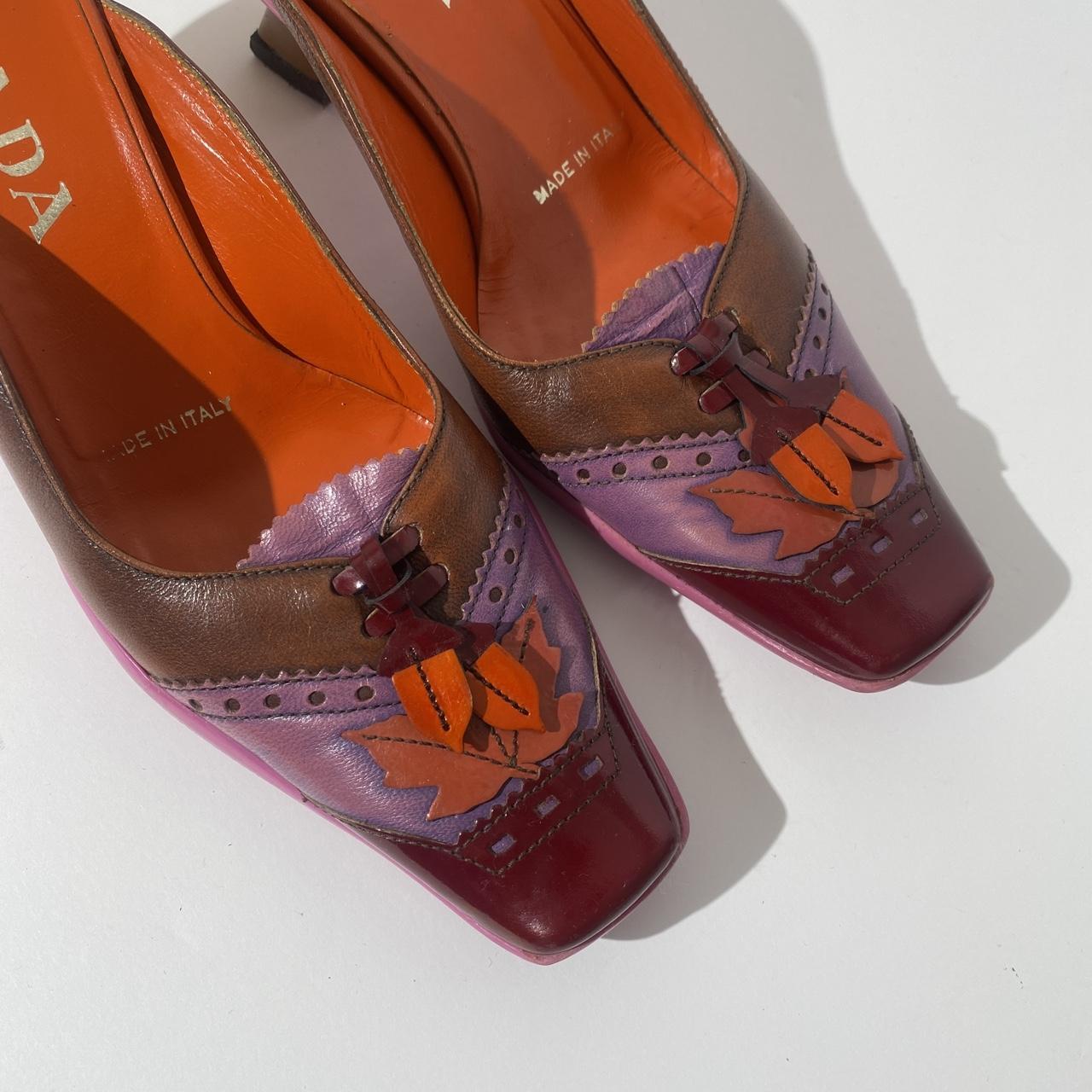 Prada 1999 AW Pink / Purple Acorn Pointed Square Toe...