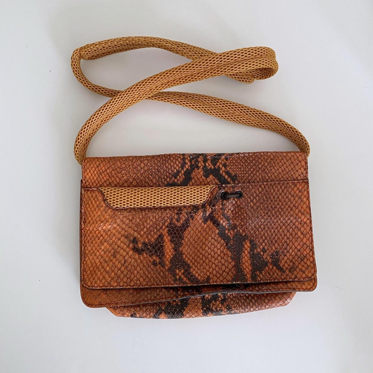 Miu Miu 1999 FW Python Mesh Orange Crossbody Bag - | Depop