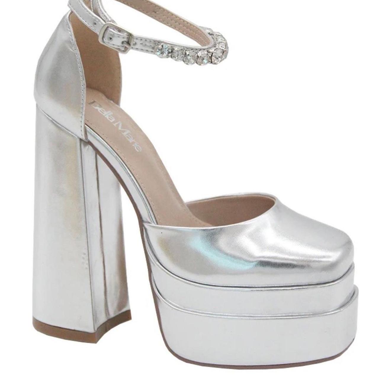 Steve madden best sale silver metallic heels