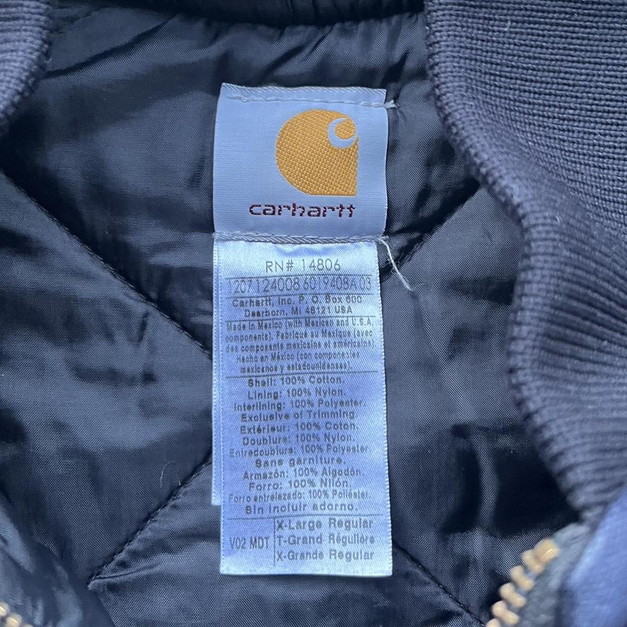 Navy Faded Carhartt Zipup Quilt Lined Workwear... Depop