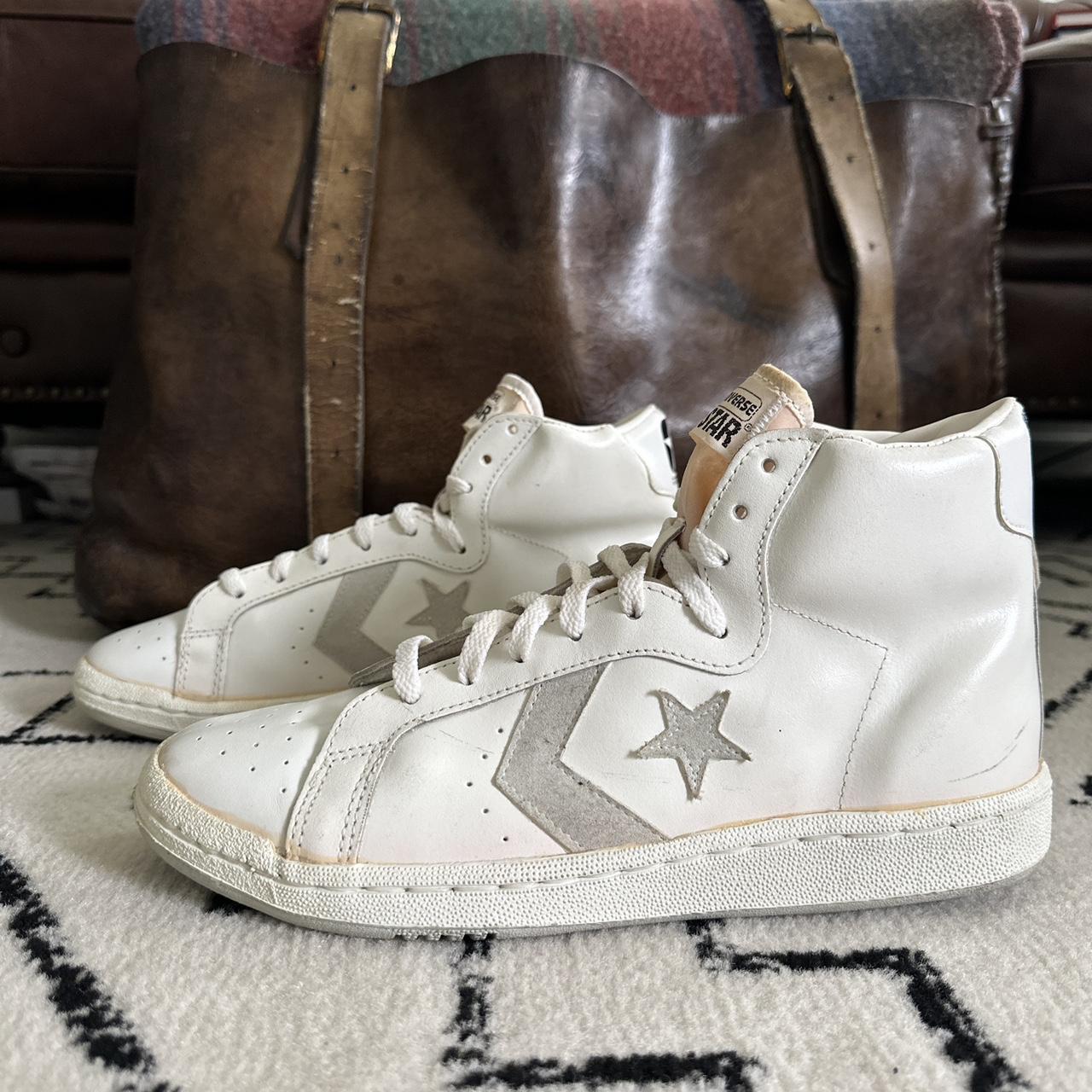 1970's converse dr j store white leather high tops