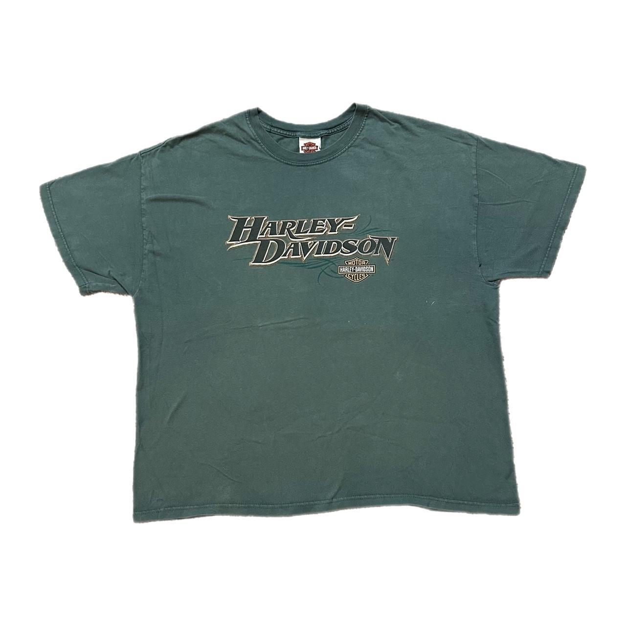 Harley Davidson Men's Green T-shirt | Depop