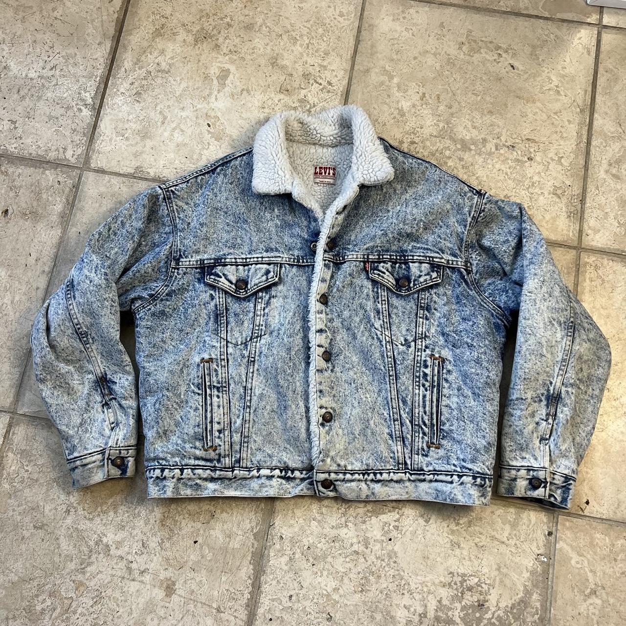 Vintage Levi’s Denim Sherpa Trucker Jacket Preloved... - Depop