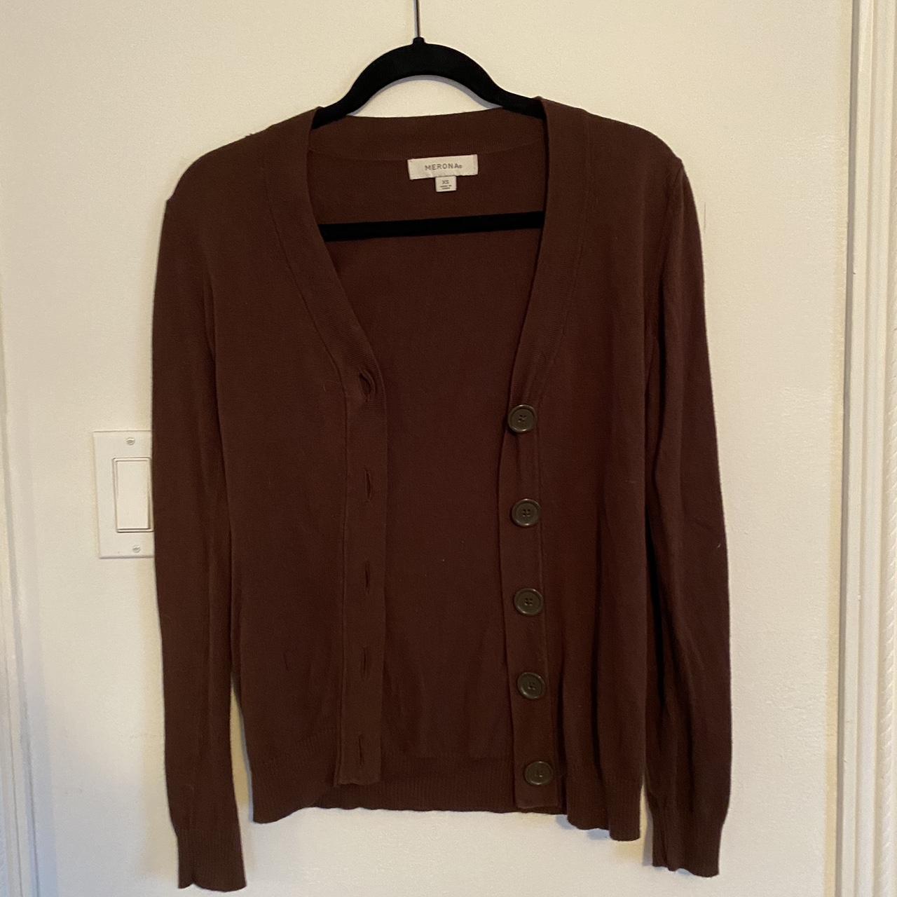 Merona Women's Brown Cardigan | Depop