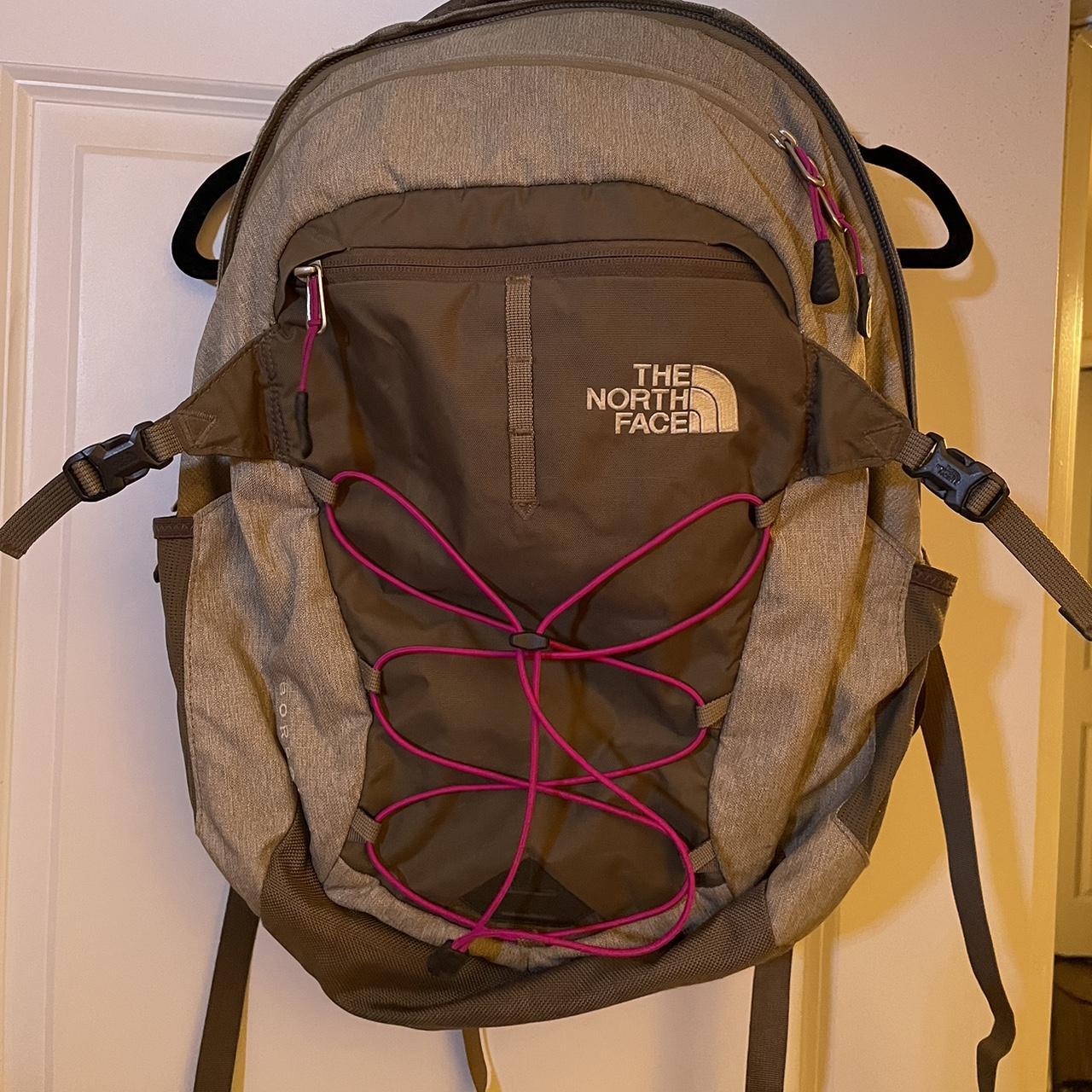 North face backpack sale grey and pink