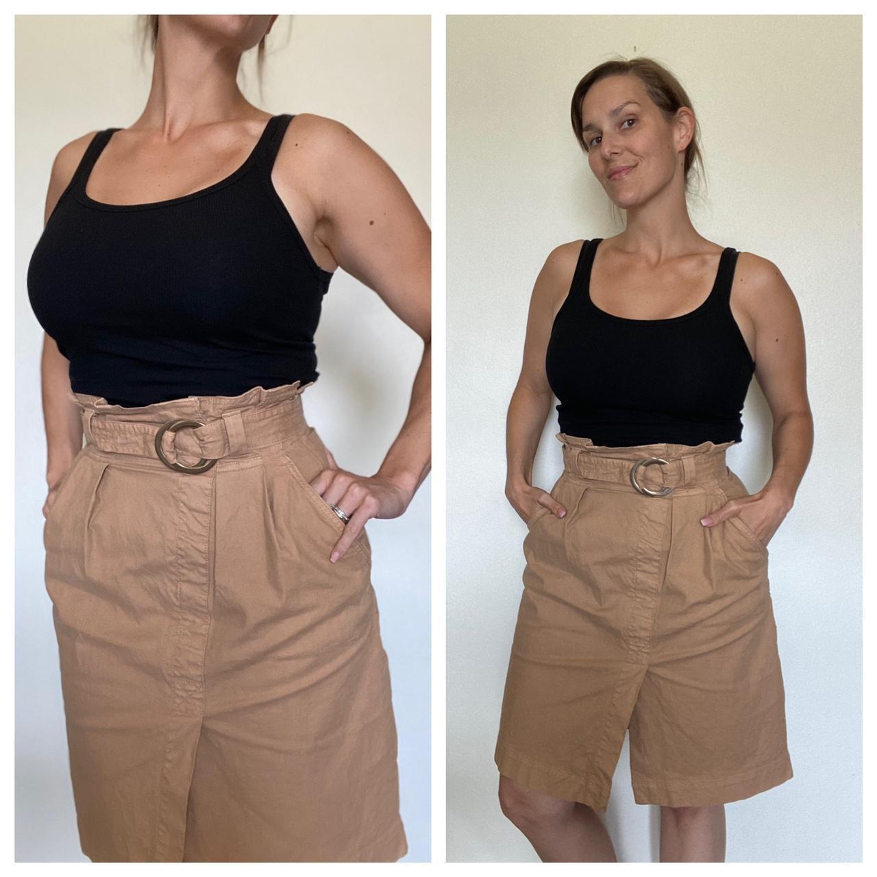 Tan paper bag outlet skirt