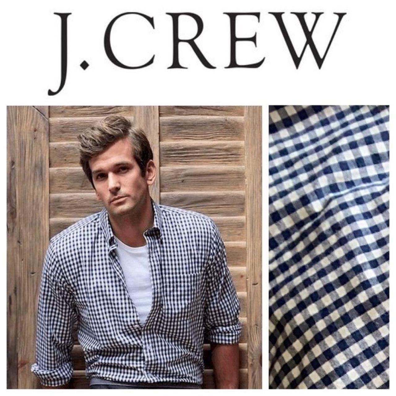 j crew blue gingham shirt