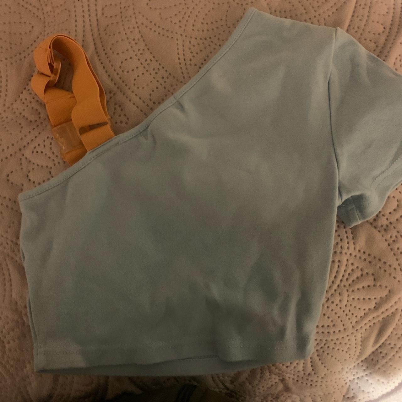 Zumiez Women's Blue and Orange Crop-top (3)