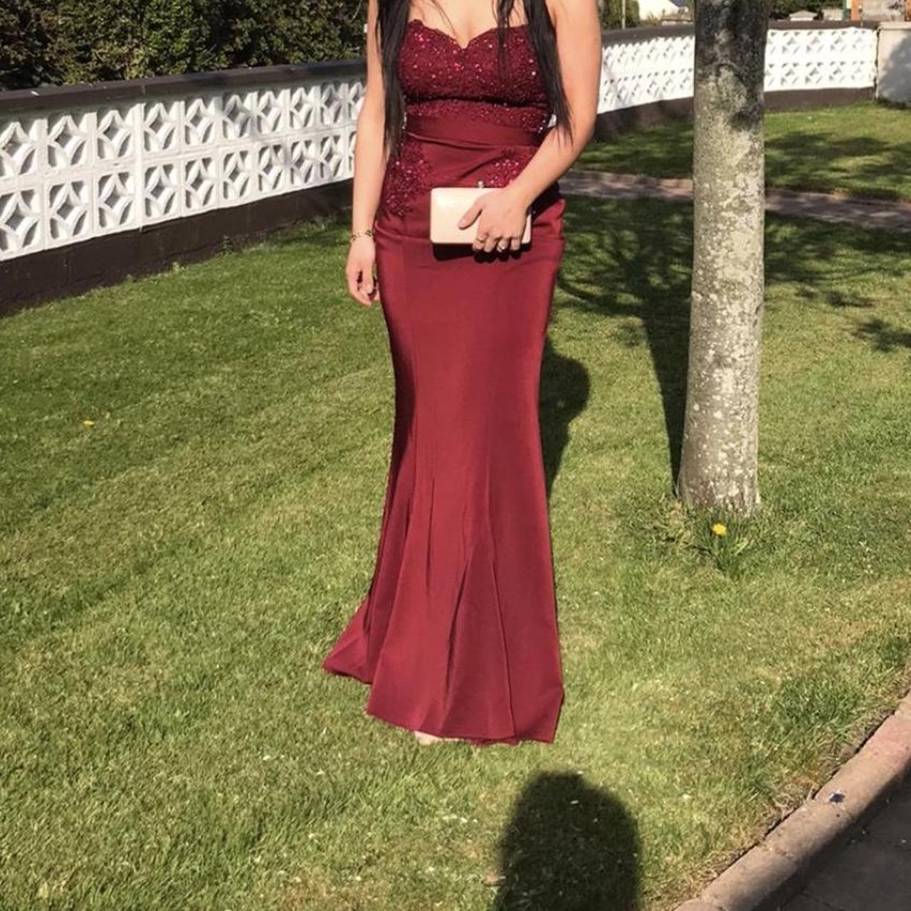 SIMPLY DIVINE BURGUNDY DEBS DRESS NEVER WORN ONLY. Depop