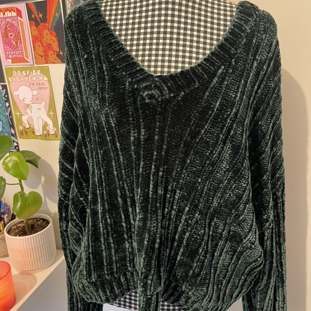 Green on sale chenille cardigan