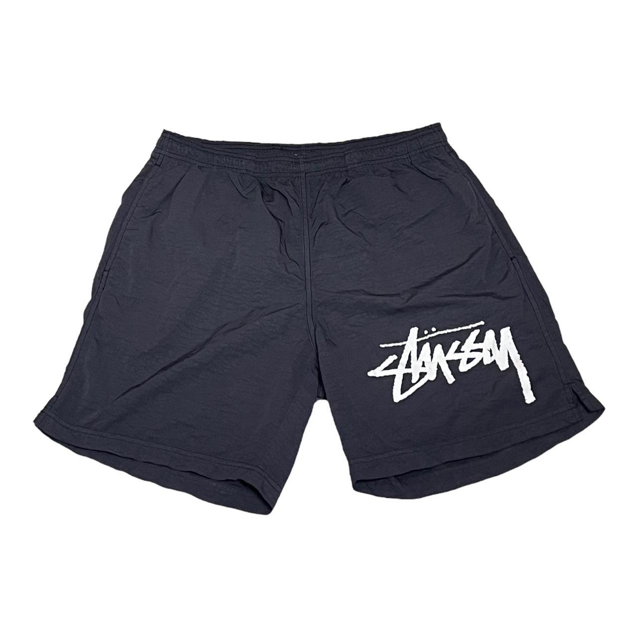 Stüssy Men's Black and White Shorts | Depop