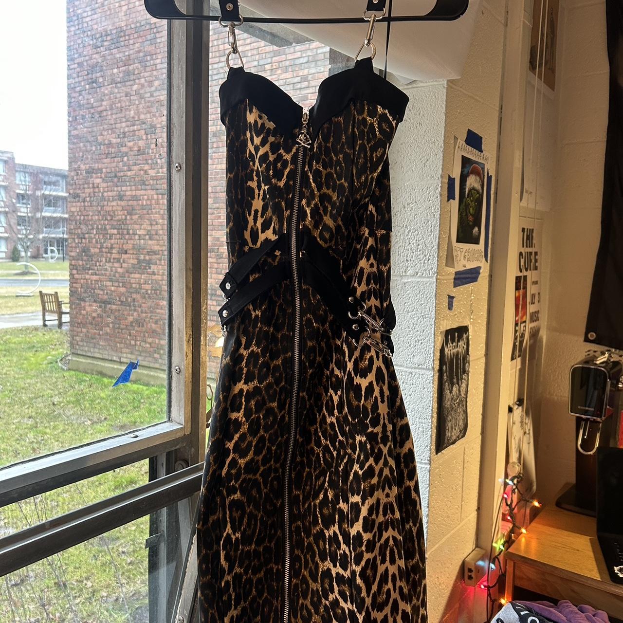 Killstar leopard print skin tight dress. Size M.... - Depop