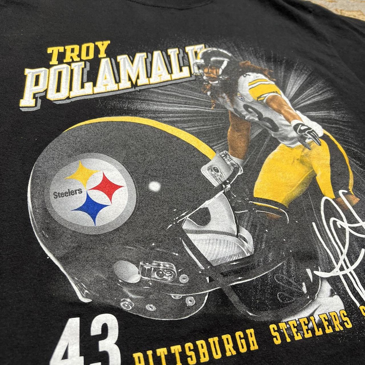 Vintage Reebok NFL Pittsburgh Steelers Troy Polamalu - Depop