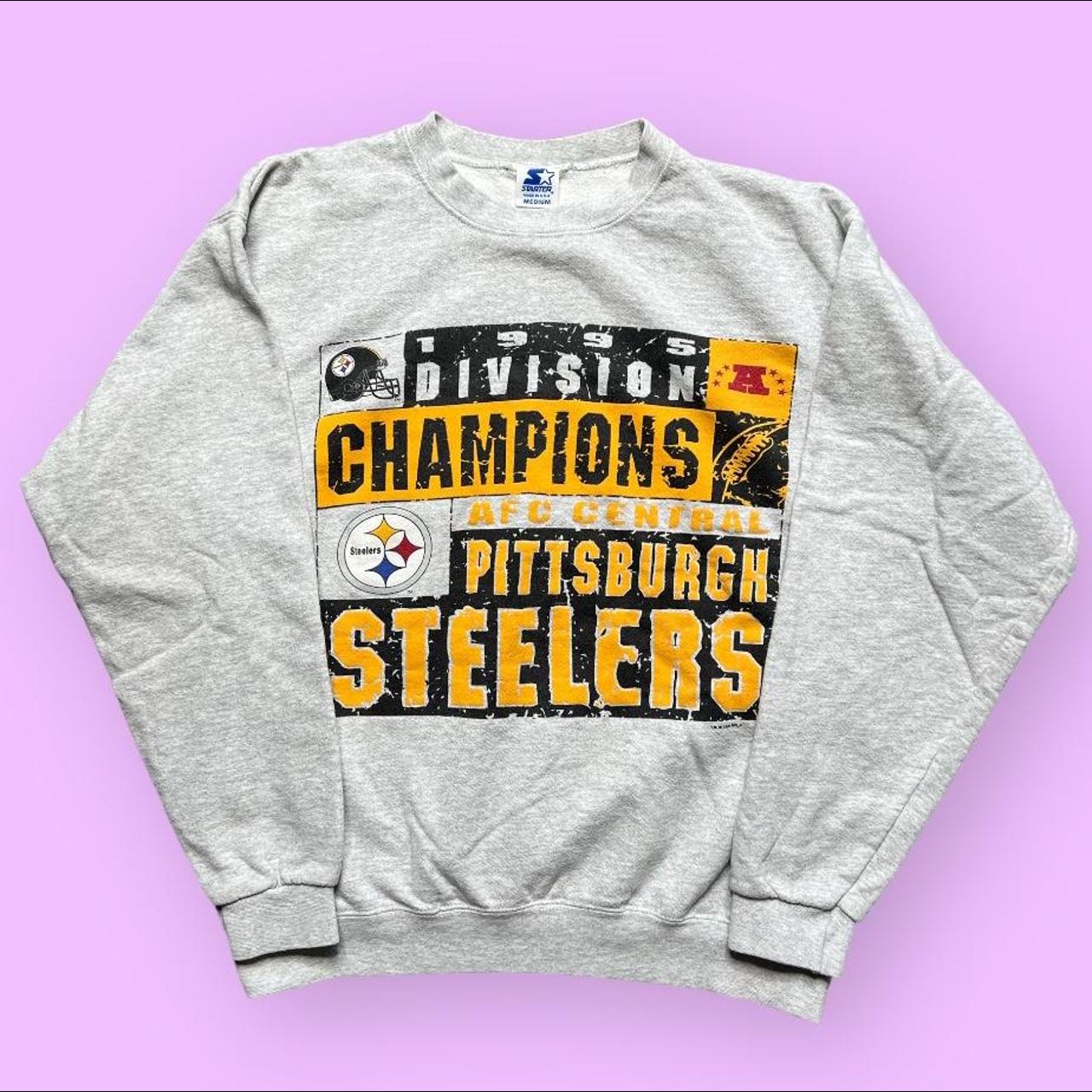 Vintage Pittsburgh Steelers sweatshirt in grey. From - Depop