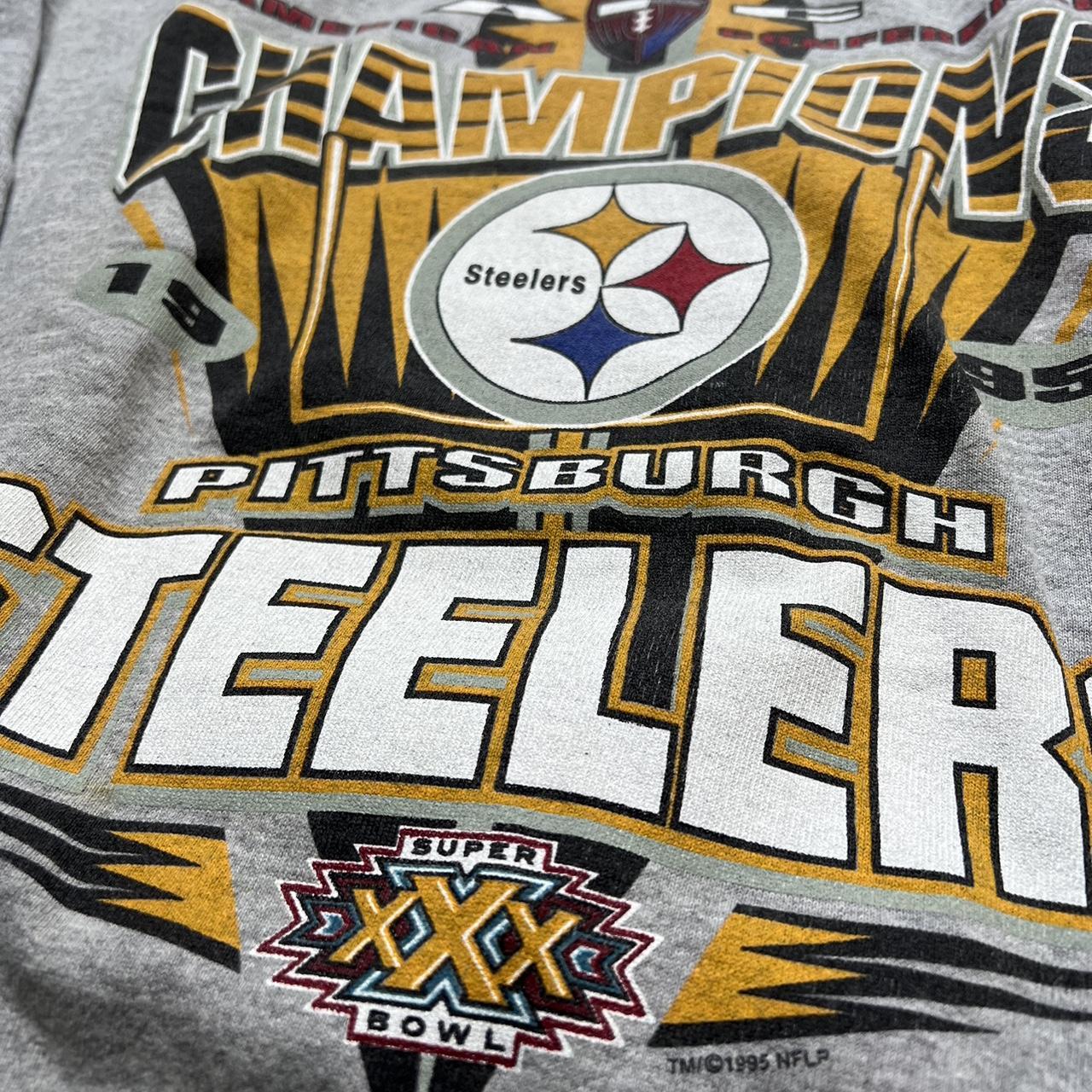 Vintage Pittsburgh Steelers sweatshirt in grey. From - Depop