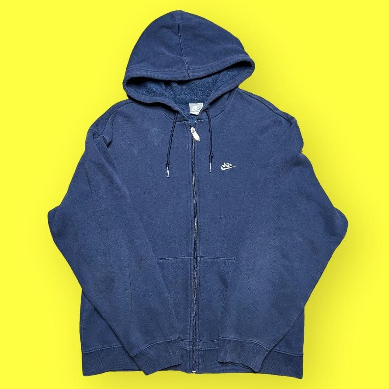 Vintage Nike Y2K Zip Up Hoodie Men’s Large Blue Vtg... Depop