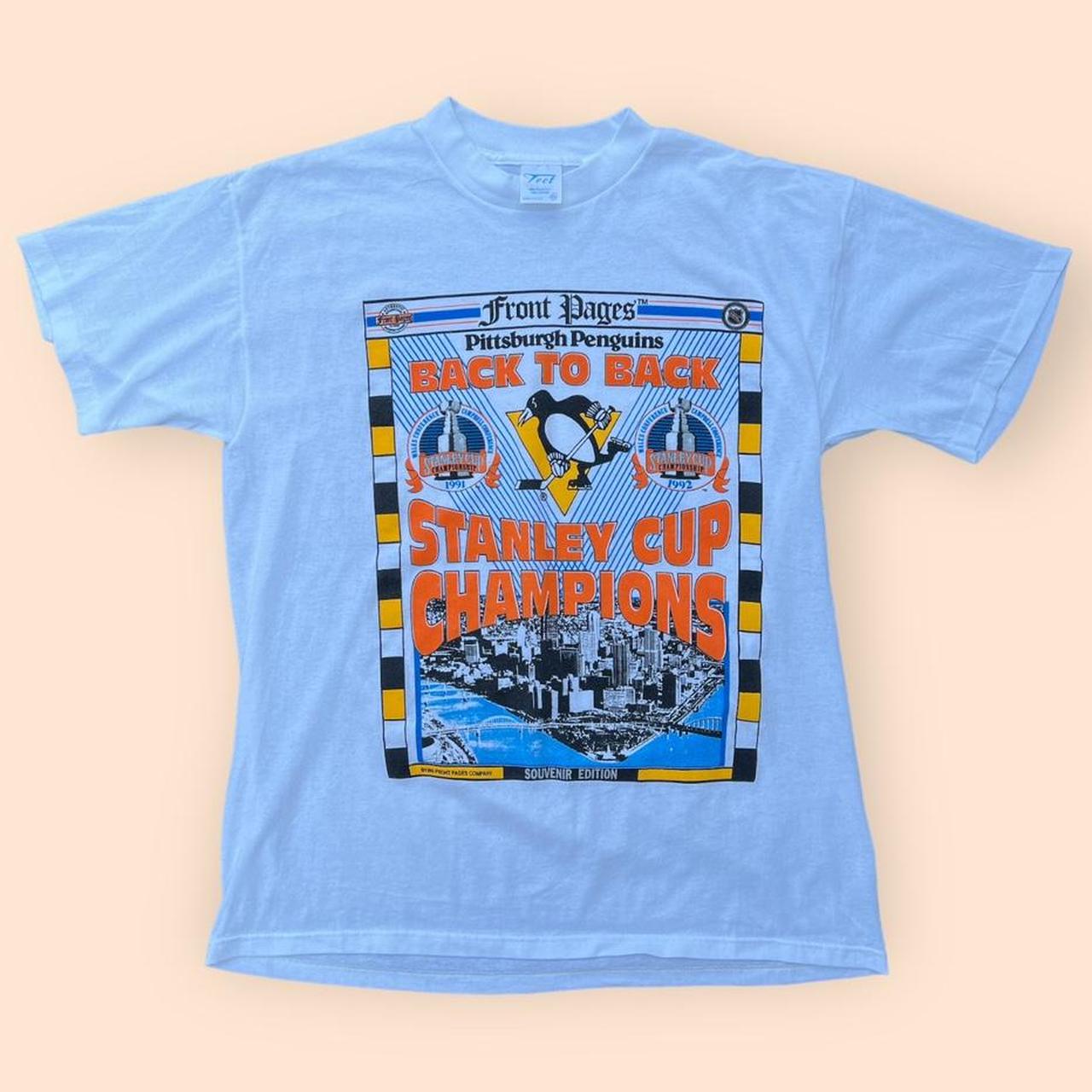 Vintage Pittsburgh Penguins Back To Back Stanley Cup - Depop