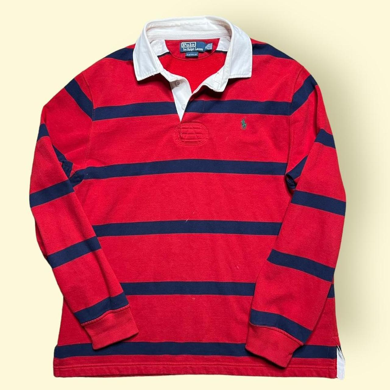 Polo Ralph selling Lauren Rugby Italia Polo Shirt Mens Small Long Sleeve Embroidered Red