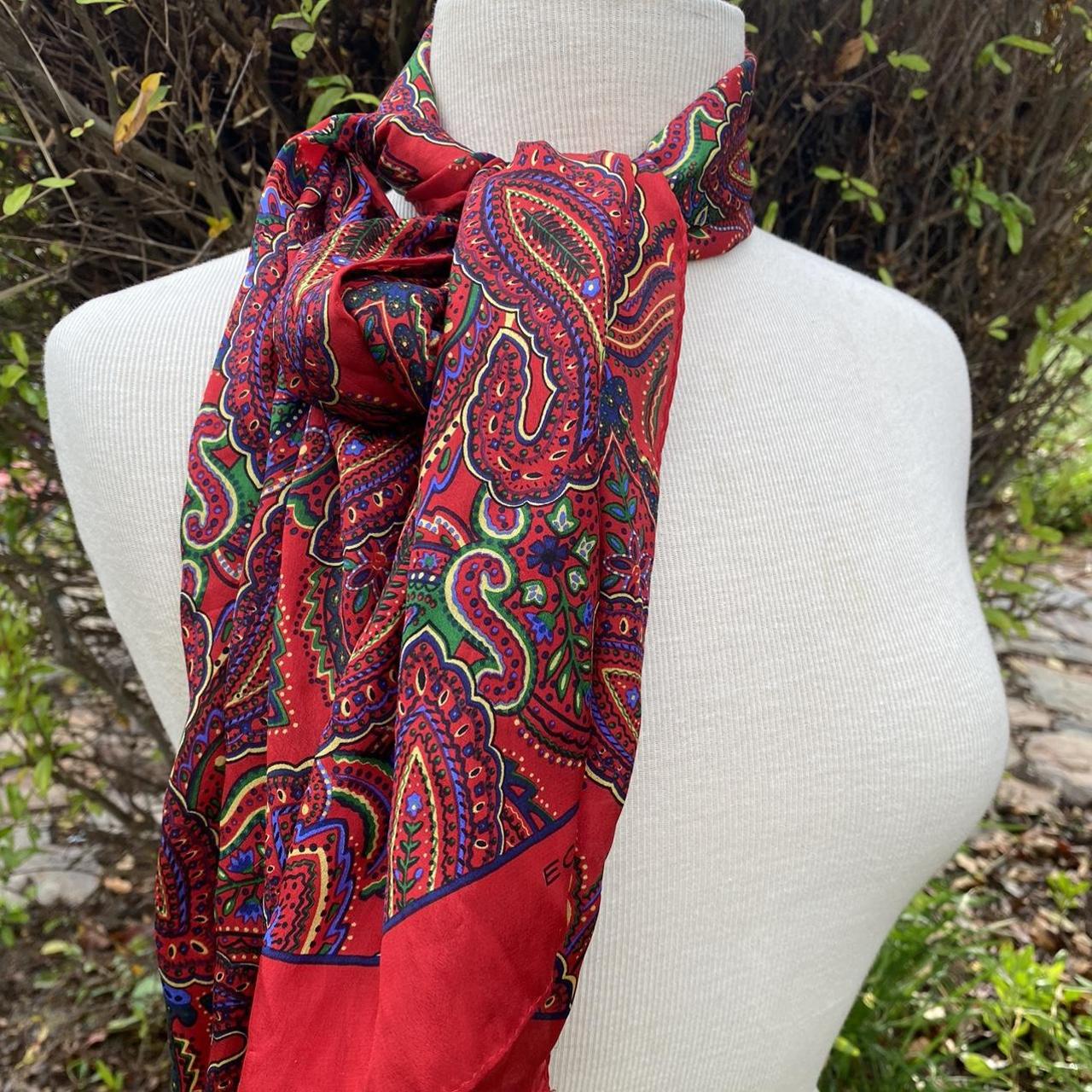 Vintage 1970’s Echo Floral Paisley Scarf, Bandana... - Depop